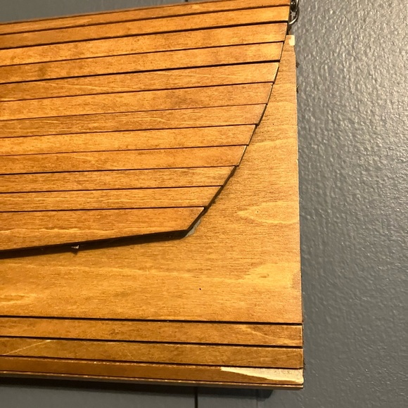 Vintage Style Inge Christopher Zena Wood Convertible Purse / Clutch - Picture 4 of 16